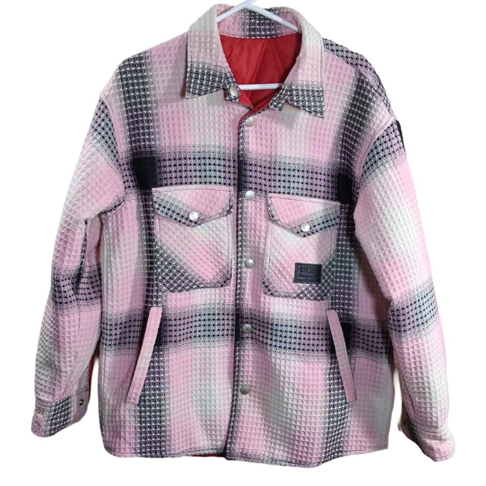 Diesel Pink and Black Textured  Reversable Jacket